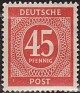 Germany 1946 Numeros 45 Pfennig Rojo Scott 550